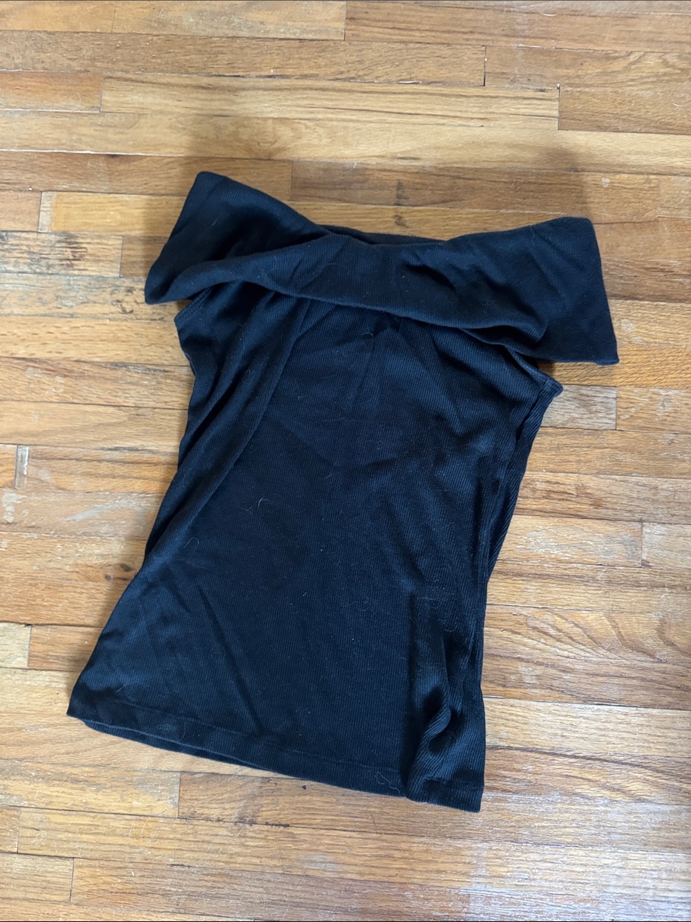 Pilcro Black Off-Shoulder ribbed knit